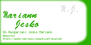 mariann jesko business card